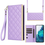 Custodia per telefono in pelle con ventosa rombica a tracolla, For Samsung Galaxy S23+ 5G, For Samsung Galaxy S23 5G, For Samsung Galaxy S20 FE, For Samsung Galaxy S22 Ultra 5G