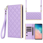Custodia per telefono in pelle con ventosa rombica a tracolla, For Samsung Galaxy S20+, For Samsung Galaxy S10e, For Samsung Galaxy S10+, For Samsung Galaxy S10