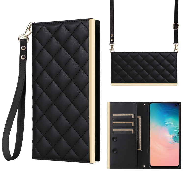 Custodia per telefono in pelle con ventosa rombica a tracolla, For Samsung Galaxy S20+, For Samsung Galaxy S10e, For Samsung Galaxy S10+, For Samsung Galaxy S10