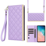 Custodia per telefono in pelle con ventosa rombica a tracolla, For Samsung Galaxy S20+, For Samsung Galaxy S10e, For Samsung Galaxy S10+, For Samsung Galaxy S10