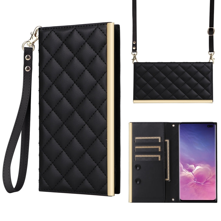 Custodia per telefono in pelle con ventosa rombica a tracolla, For Samsung Galaxy S20+, For Samsung Galaxy S10e, For Samsung Galaxy S10+, For Samsung Galaxy S10