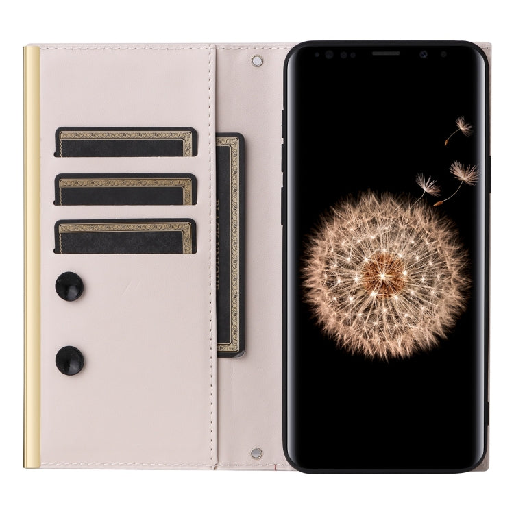 Custodia per telefono in pelle con ventosa rombica a tracolla, For Samsung Galaxy S9+, For Samsung Galaxy S9