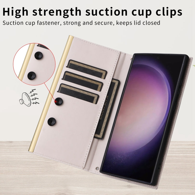 Custodia per telefono in pelle con ventosa rombica a tracolla, For Samsung Galaxy S9+, For Samsung Galaxy S9