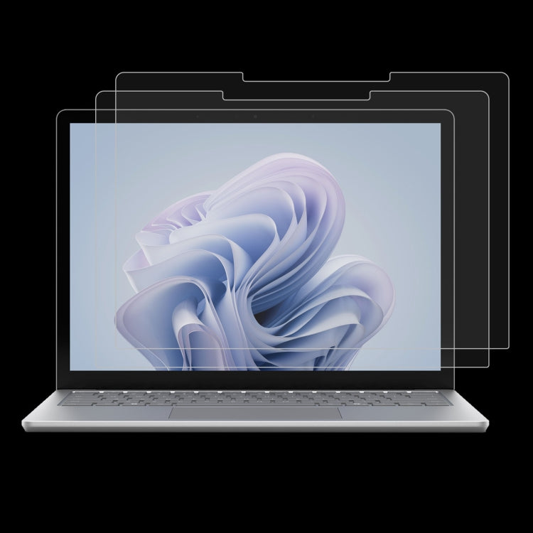 Pellicola in vetro temperato antideflagrante da 2 pezzi 9H 0,3 mm, For Microsoft Surface Laptop 7 13.8, For Microsoft Surface Laptop 7 15 inch, For Microsoft Surface Laptop 6 15, For Microsoft Surface Laptop 6 13.5