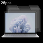 Pellicola in vetro temperato antideflagrante da 25 pezzi 9H 0,3 mm, For Microsoft Surface Laptop 7 13.8, For Microsoft Surface Laptop 7 15 inch, For Microsoft Surface Laptop 6 15, For Microsoft Surface Laptop 6 13.5