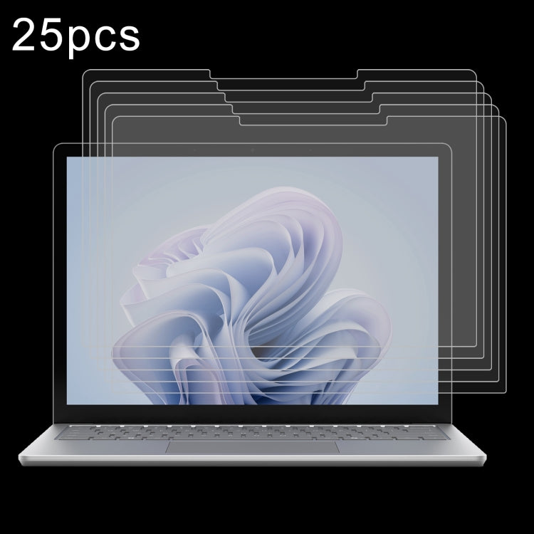 Pellicola in vetro temperato antideflagrante da 25 pezzi 9H 0,3 mm, For Microsoft Surface Laptop 7 13.8, For Microsoft Surface Laptop 7 15 inch, For Microsoft Surface Laptop 6 15, For Microsoft Surface Laptop 6 13.5