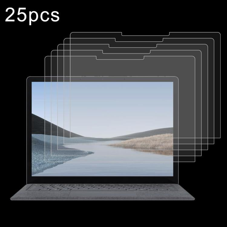 Pellicola in vetro temperato antideflagrante da 25 pezzi 9H 0,3 mm, For Microsoft Surface Laptop 7 13.8, For Microsoft Surface Laptop 7 15 inch, For Microsoft Surface Laptop 6 15, For Microsoft Surface Laptop 6 13.5
