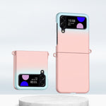 Custodia per telefono antiurto con copertura totale per PC con sensazione di pelle sfumata, For Samsung Galaxy Z Flip3