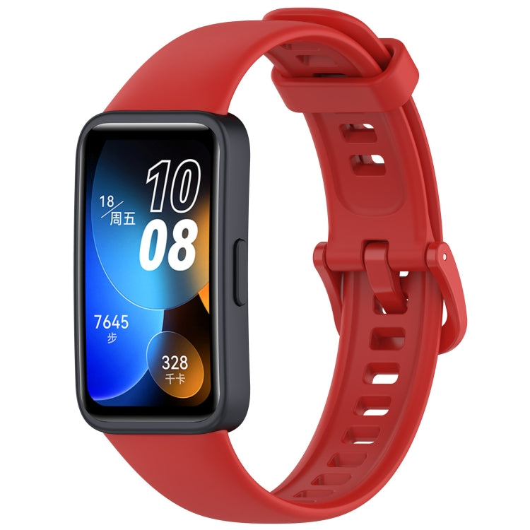 Cinturino per orologio in silicone con fibbia colorata tinta unita, For Huawei Band 10 / 9 / 8