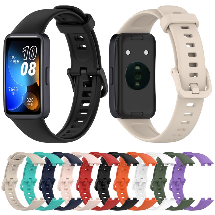 Cinturino per orologio in silicone con fibbia colorata tinta unita, For Huawei Band 10 / 9 / 8