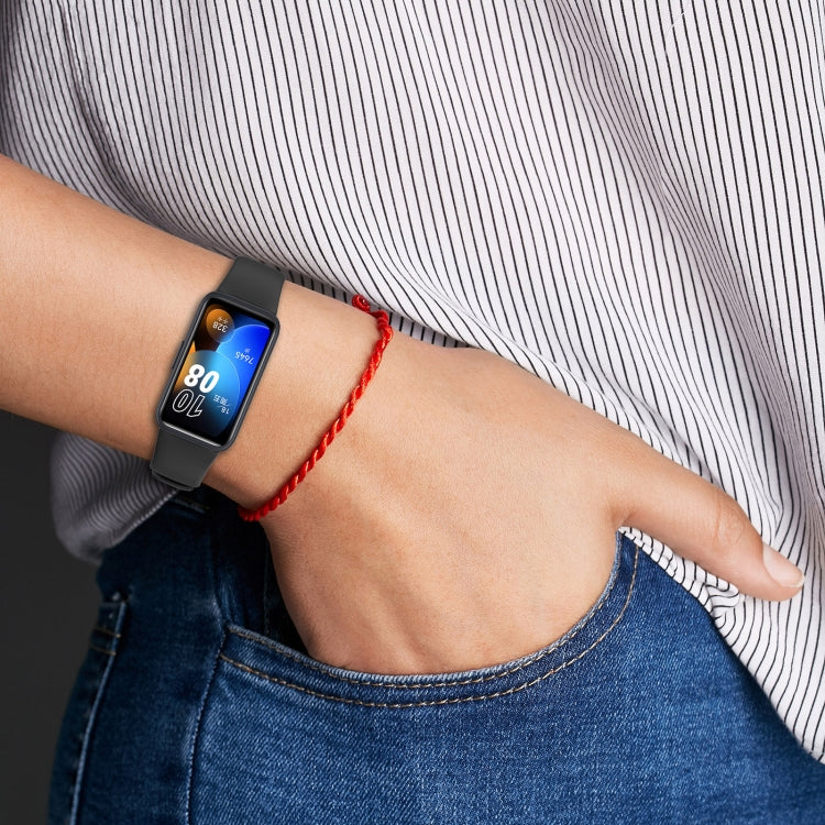 Cinturino per orologio in silicone con fibbia colorata tinta unita, For Huawei Band 10 / 9 / 8