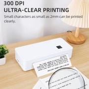 Mini stampante termica portatile Bluetooth HD A4 per studio in ufficio domestico, US Plug, EU Plug, UK Plug, AU Plug