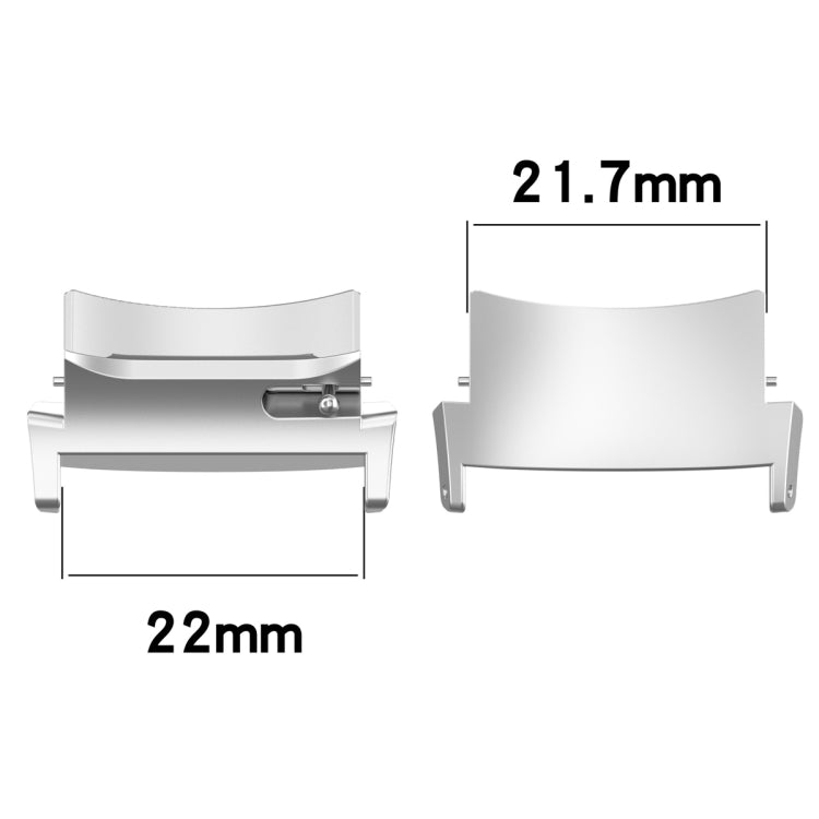 1 paio di connettori in acciaio inossidabile per cinturino da 22 mm, For OPPO Watch X / X2 / OnePlus Watch 2 / 2R
