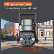 Q820 Telecamera WiFi impermeabile IP67 per esterni con zoom binoculare 10X da 6 MP e doppia sorgente luminosa, Q820