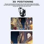 Q821 Telecamera WiFi impermeabile IP67 per esterni con zoom binoculare da 4 MP e doppia sorgente luminosa, Q821