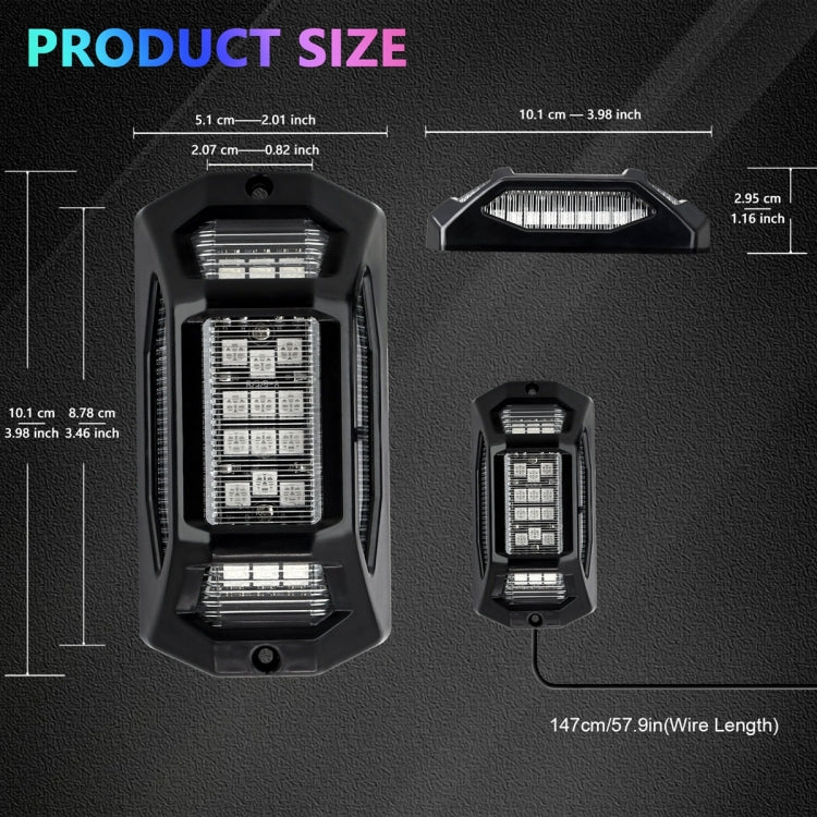 G6 RGB colorato telaio per auto luce LED atmosfera musicale con telecomando a 24 pulsanti, 8 in 1, 6 in 1, 4 in 1