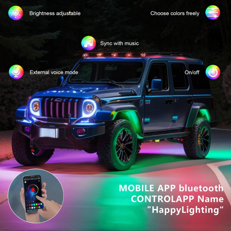 G6 RGB colorato telaio per auto luce LED atmosfera musicale con telecomando a 24 pulsanti, 8 in 1, 6 in 1, 4 in 1