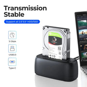 Docking station per unità SATA da 2,5 e 3,5 pollici a vano singolo ORICO DD18C3, AU Plug, EU Plug, UK Plug, US Plug