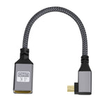 Cavo di collegamento da micro HDMI maschio a gomito a HDMI femmina 4K UHD 18 Gbps, 20cm