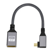 Cavo di collegamento da micro HDMI maschio a gomito a HDMI femmina 4K UHD 18 Gbps, 20cm