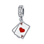 Accessori per collana braccialetto fai-da-te con ciondolo a forma di cuore rosso in argento sterling S925