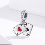 Accessori per collana braccialetto fai-da-te con ciondolo a forma di cuore rosso in argento sterling S925