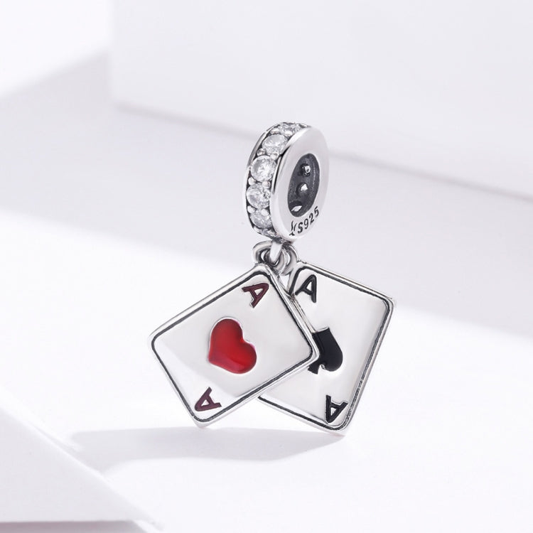 Accessori per collana braccialetto fai-da-te con ciondolo a forma di cuore rosso in argento sterling S925