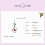Accessori per collana braccialetto fai-da-te con ciondolo a forma di cuore rosso in argento sterling S925