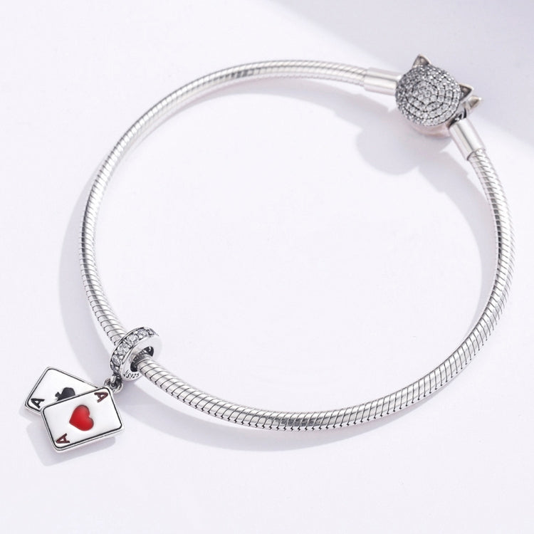Accessori per collana braccialetto fai-da-te con ciondolo a forma di cuore rosso in argento sterling S925