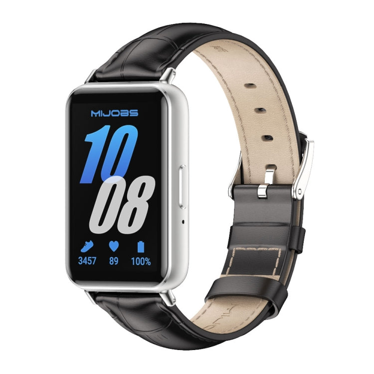 Cinturino per orologio in vera pelle a doppia faccia Mijobs, For Samsung Galaxy Fit 3