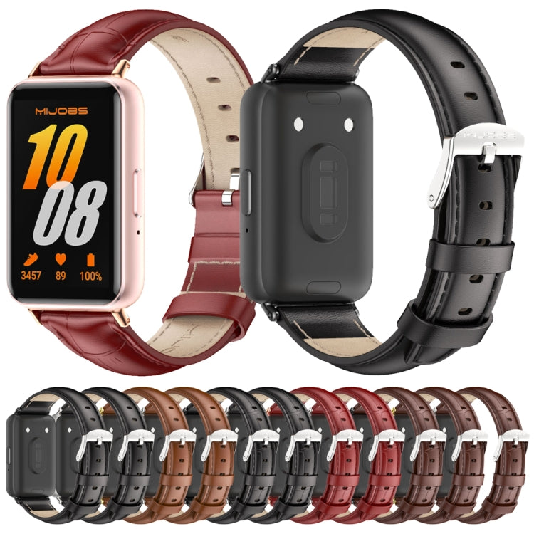 Cinturino per orologio in vera pelle a doppia faccia Mijobs, For Samsung Galaxy Fit 3