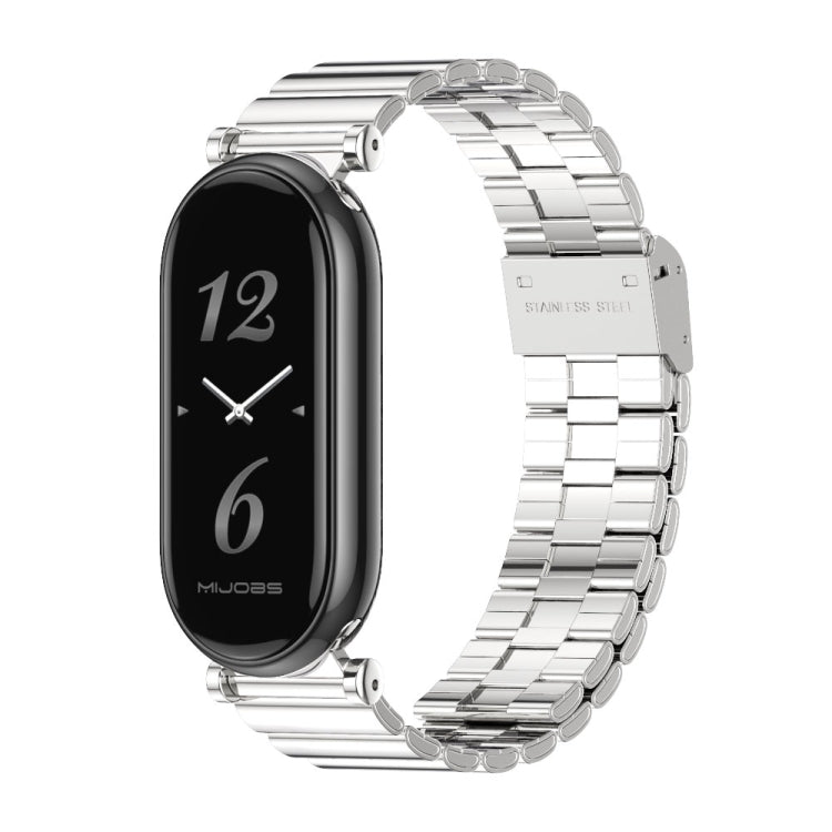 Cinturino per orologio in metallo con fibbia in bambù Mijobs GT4, For Xiaomi Smart Band 10 / 9 / 8