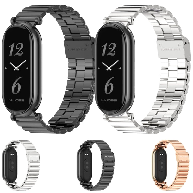 Cinturino per orologio in metallo con fibbia in bambù Mijobs GT4, For Xiaomi Smart Band 10 / 9 / 8
