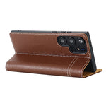 Custodia per telefono in pelle con chiusura orizzontale a grana fine GEBEI, For Galaxy S24 Ultra 5G, For Galaxy S24+ 5G, For Galaxy S24 5G