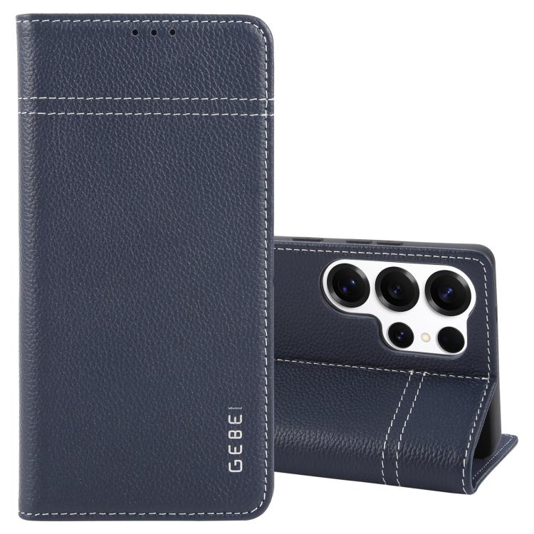Custodia per telefono in pelle con chiusura orizzontale a grana fine GEBEI, For Galaxy S26+ 5G, For Galaxy S26 Ultra 5G, For Galaxy S26 5G, For Galaxy S25 5G, For Galaxy S25+ 5G, For Galaxy S25 Ultra 5G