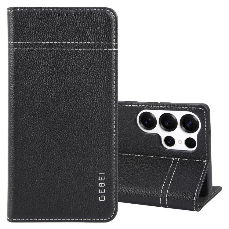 Custodia per telefono in pelle con chiusura orizzontale a grana fine GEBEI, For Galaxy S26+ 5G, For Galaxy S26 Ultra 5G, For Galaxy S26 5G, For Galaxy S25 5G, For Galaxy S25+ 5G, For Galaxy S25 Ultra 5G