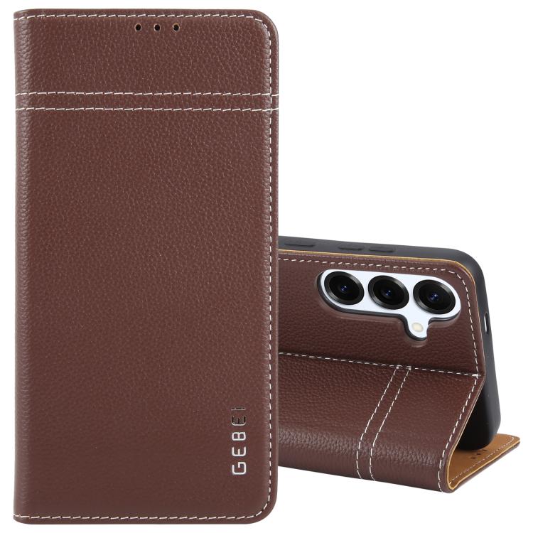 Custodia per telefono in pelle con chiusura orizzontale a grana fine GEBEI, For Galaxy S26+ 5G, For Galaxy S26 Ultra 5G, For Galaxy S26 5G, For Galaxy S25 5G, For Galaxy S25+ 5G, For Galaxy S25 Ultra 5G