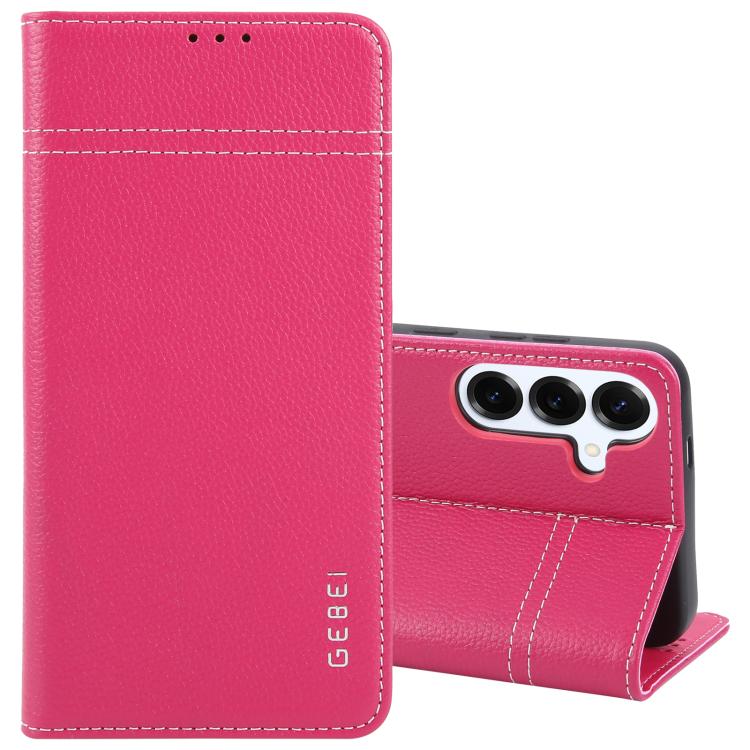 Custodia per telefono in pelle con chiusura orizzontale a grana fine GEBEI, For Galaxy S26+ 5G, For Galaxy S26 Ultra 5G, For Galaxy S26 5G, For Galaxy S25 5G, For Galaxy S25+ 5G, For Galaxy S25 Ultra 5G