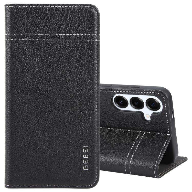 Custodia per telefono in pelle con chiusura orizzontale a grana fine GEBEI, For Galaxy S26+ 5G, For Galaxy S26 Ultra 5G, For Galaxy S26 5G, For Galaxy S25 5G, For Galaxy S25+ 5G, For Galaxy S25 Ultra 5G