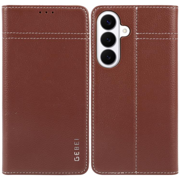 Custodia per telefono in pelle con chiusura orizzontale a grana fine GEBEI, For Galaxy S26+ 5G, For Galaxy S26 Ultra 5G, For Galaxy S26 5G, For Galaxy S25 5G, For Galaxy S25+ 5G, For Galaxy S25 Ultra 5G
