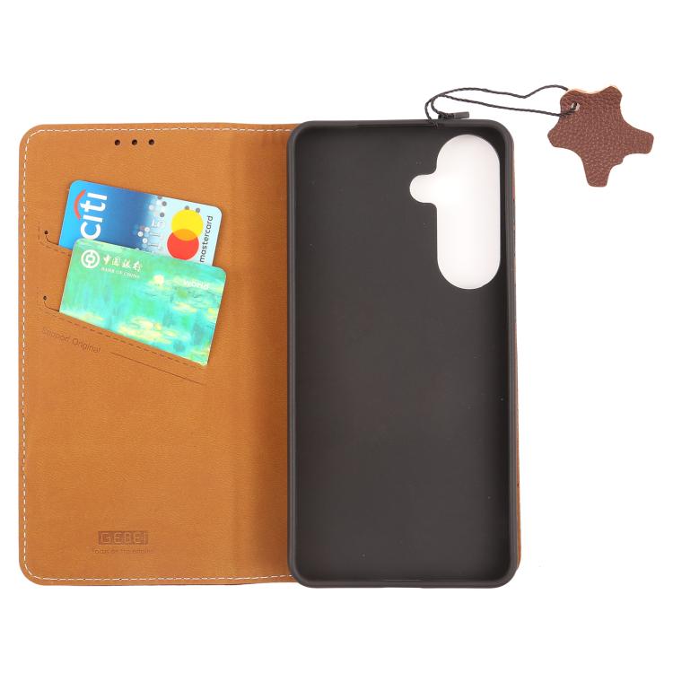 Custodia per telefono in pelle con chiusura orizzontale a grana fine GEBEI, For Galaxy S26+ 5G, For Galaxy S26 Ultra 5G, For Galaxy S26 5G, For Galaxy S25 5G, For Galaxy S25+ 5G, For Galaxy S25 Ultra 5G