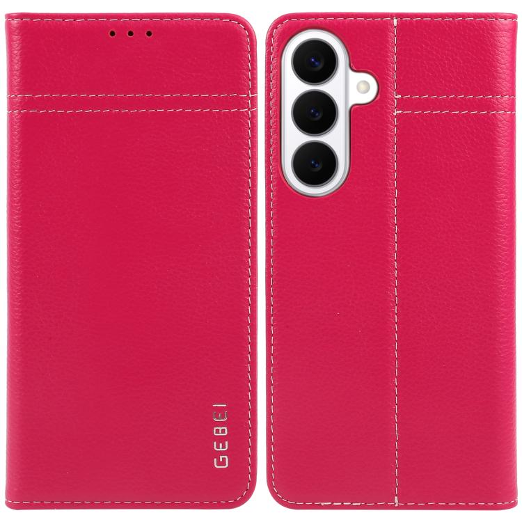 Custodia per telefono in pelle con chiusura orizzontale a grana fine GEBEI, For Galaxy S26+ 5G, For Galaxy S26 Ultra 5G, For Galaxy S26 5G, For Galaxy S25 5G, For Galaxy S25+ 5G, For Galaxy S25 Ultra 5G