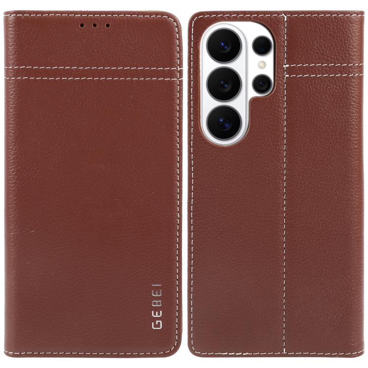 Custodia per telefono in pelle con chiusura orizzontale a grana fine GEBEI, For Galaxy S26+ 5G, For Galaxy S26 Ultra 5G, For Galaxy S26 5G, For Galaxy S25 5G, For Galaxy S25+ 5G, For Galaxy S25 Ultra 5G
