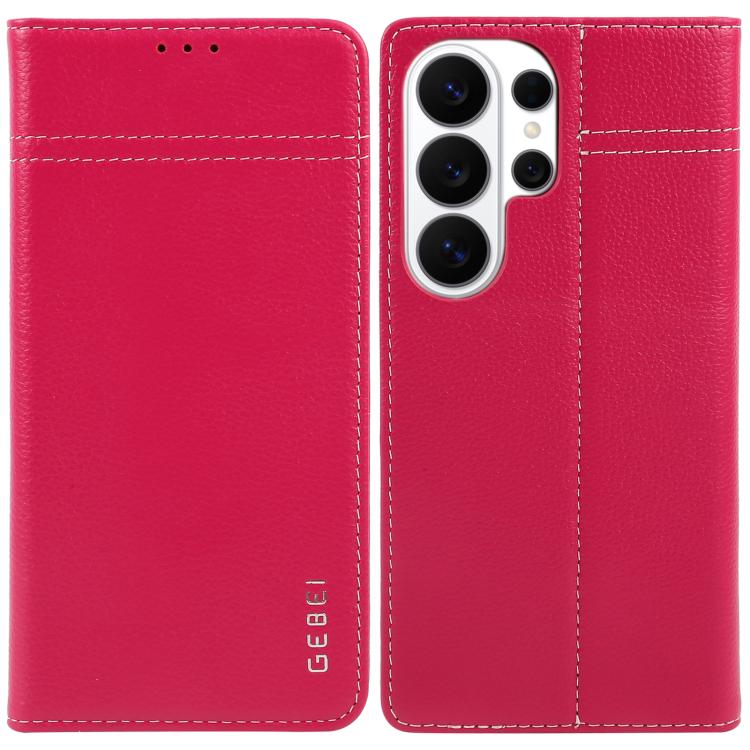Custodia per telefono in pelle con chiusura orizzontale a grana fine GEBEI, For Galaxy S26+ 5G, For Galaxy S26 Ultra 5G, For Galaxy S26 5G, For Galaxy S25 5G, For Galaxy S25+ 5G, For Galaxy S25 Ultra 5G