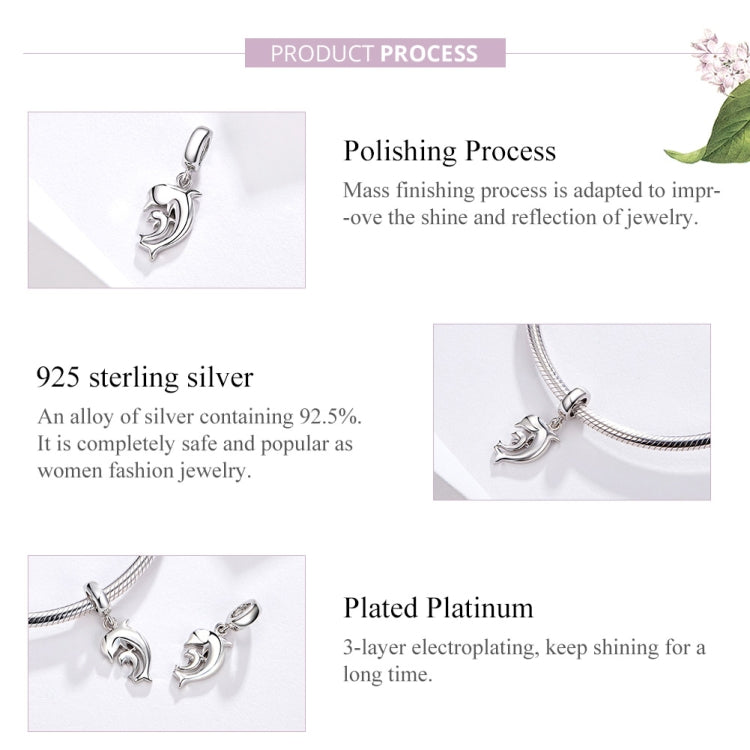 Accessori per collana braccialetto fai-da-te con ciondolo delfino in argento sterling S925