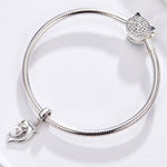Accessori per collana braccialetto fai-da-te con ciondolo delfino in argento sterling S925
