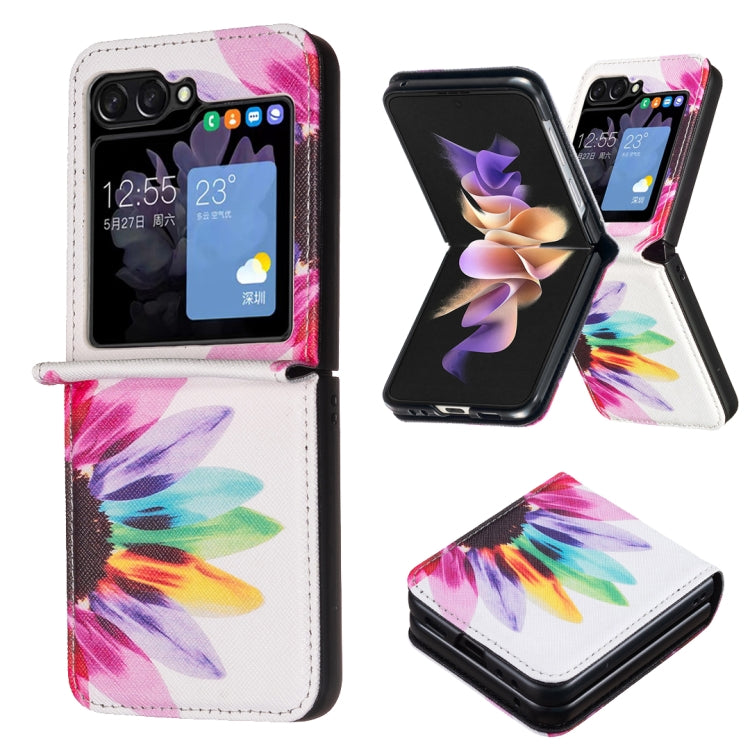 Custodia per telefono antiurto PU + PC con disegno colorato, For Samsung Galaxy Z Flip6 / Flip7 FE, For Samsung Galaxy Z Flip5