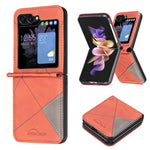 Custodia per telefono antiurto PU + PC con texture rombo, For Galaxy Z Flip8 5G, For Samsung Galaxy Z Flip7 FE / Flip6, For Samsung Galaxy Z Flip7, For Samsung Galaxy Z Flip5