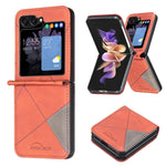 Custodia per telefono antiurto PU + PC con texture rombo, For Galaxy Z Flip8 5G, For Samsung Galaxy Z Flip7 FE / Flip6, For Samsung Galaxy Z Flip7, For Samsung Galaxy Z Flip5