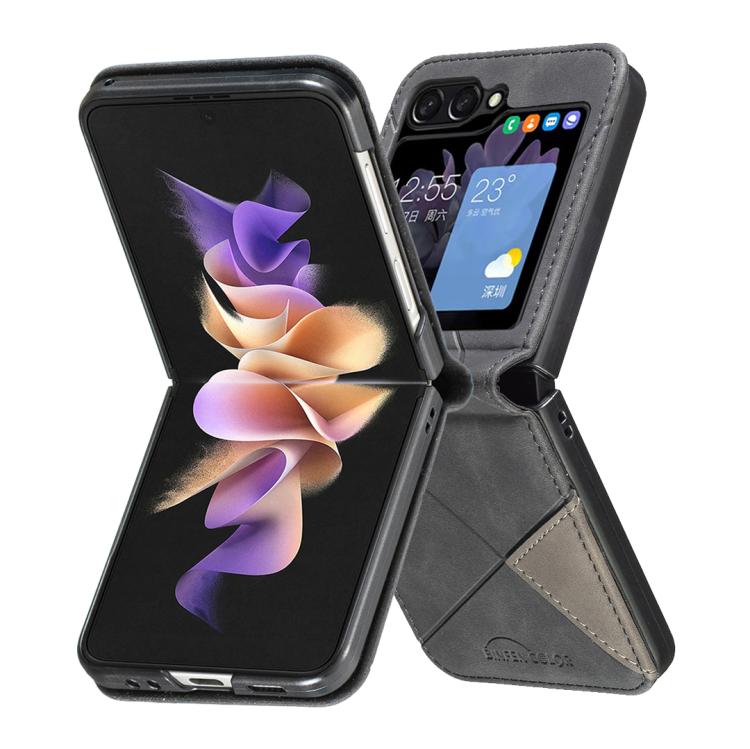 Custodia per telefono antiurto PU + PC con texture rombo, For Galaxy Z Flip8 5G, For Samsung Galaxy Z Flip7 FE / Flip6, For Samsung Galaxy Z Flip7, For Samsung Galaxy Z Flip5